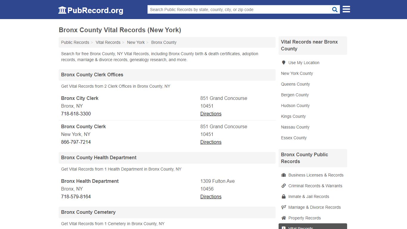 Free Bronx County Vital Records (New York Vital Records)